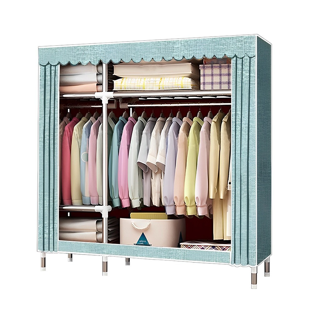 【VENCEDOR】 衣櫥 衣櫃 超強承重 加粗2.5公分管 125公分寬 DIY衣櫥 布衣櫃 現貨 滿499免運-規格圖9