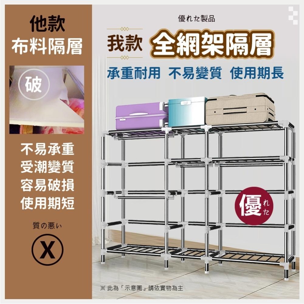 【VENCEDOR】 衣櫥 衣櫃 耐重衣櫥 加粗2.5公分管 2.1米寬高承重組裝衣櫥 DIY衣櫃 現貨 滿499免運-細節圖5