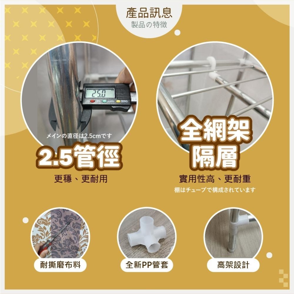 【VENCEDOR】 衣櫥 衣櫃 耐重衣櫥 加粗2.5公分管 2.1米寬高承重組裝衣櫥 DIY衣櫃 現貨 滿499免運-細節圖8