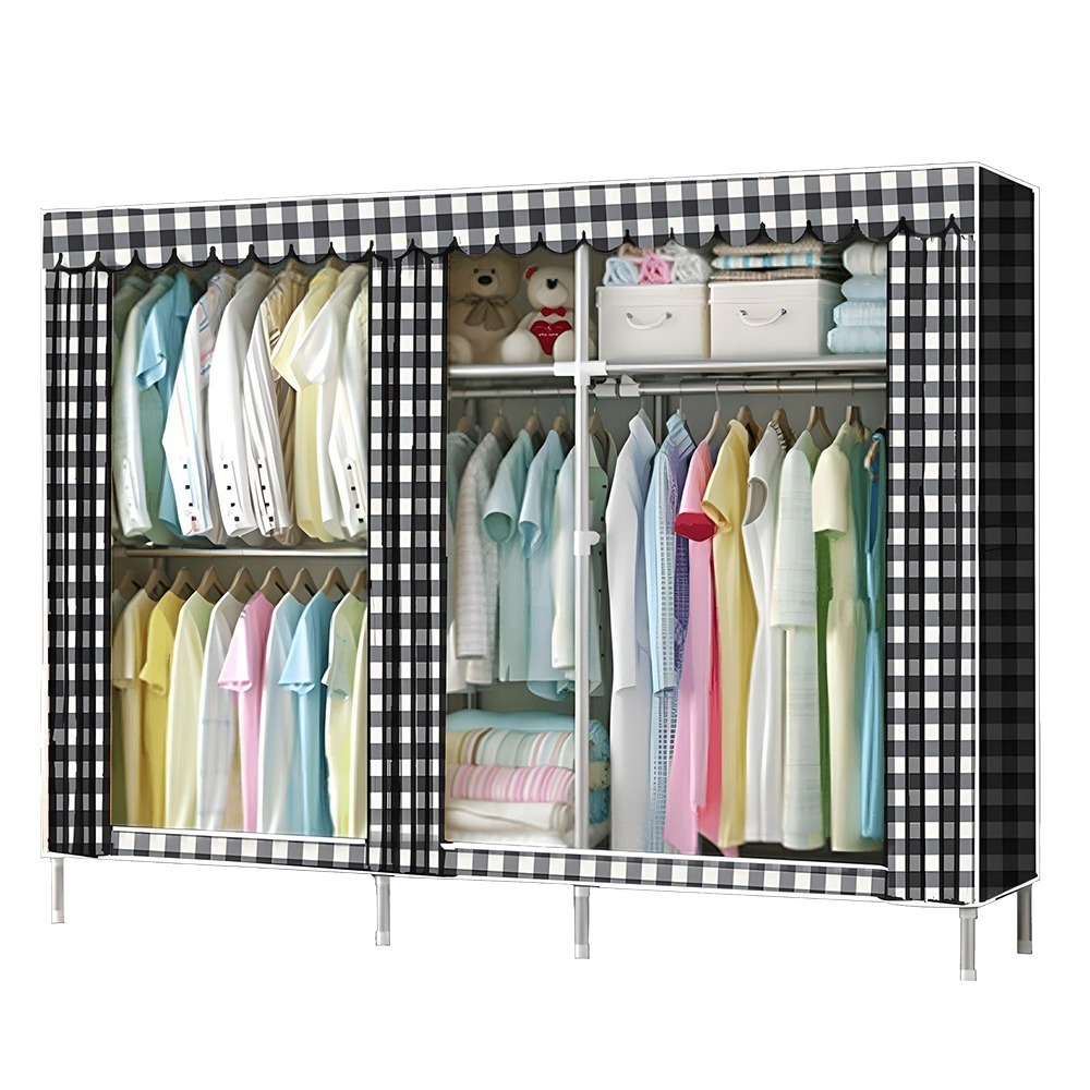 【VENCEDOR】 衣櫥 衣櫃 耐重衣櫥 加粗2.5公分管 2.1米寬高承重組裝衣櫥 DIY衣櫃 現貨 滿499免運-規格圖9