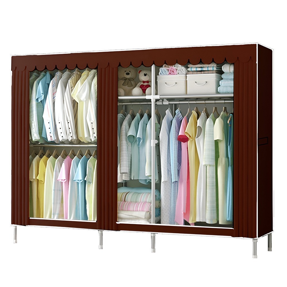 【VENCEDOR】 衣櫥 衣櫃 耐重衣櫥 加粗2.5公分管 2.1米寬高承重組裝衣櫥 DIY衣櫃 現貨 滿499免運-規格圖9