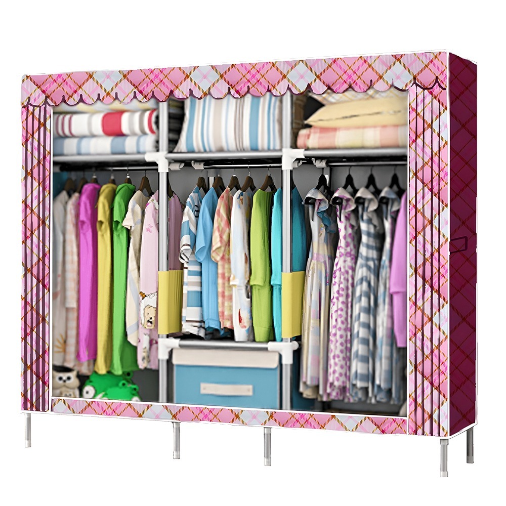 【VENCEDOR】 衣櫥 衣櫃 超強承重 170公分寬 粗2.5公分管 耐重衣櫥 布衣櫥 家具 現貨 滿499免運-規格圖9