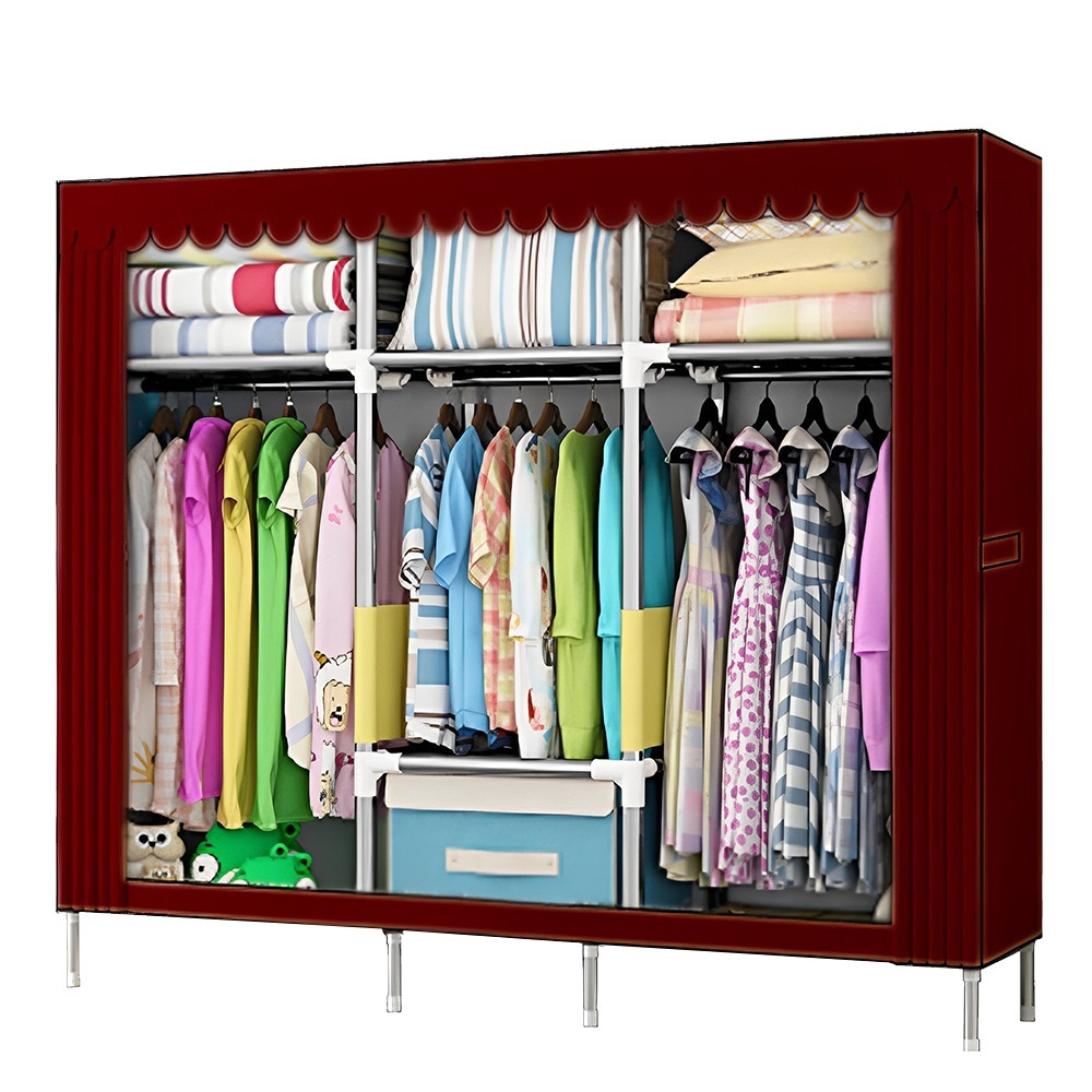 【VENCEDOR】 衣櫥 衣櫃 超強承重 170公分寬 粗2.5公分管 耐重衣櫥 布衣櫥 家具 現貨 滿499免運-規格圖9