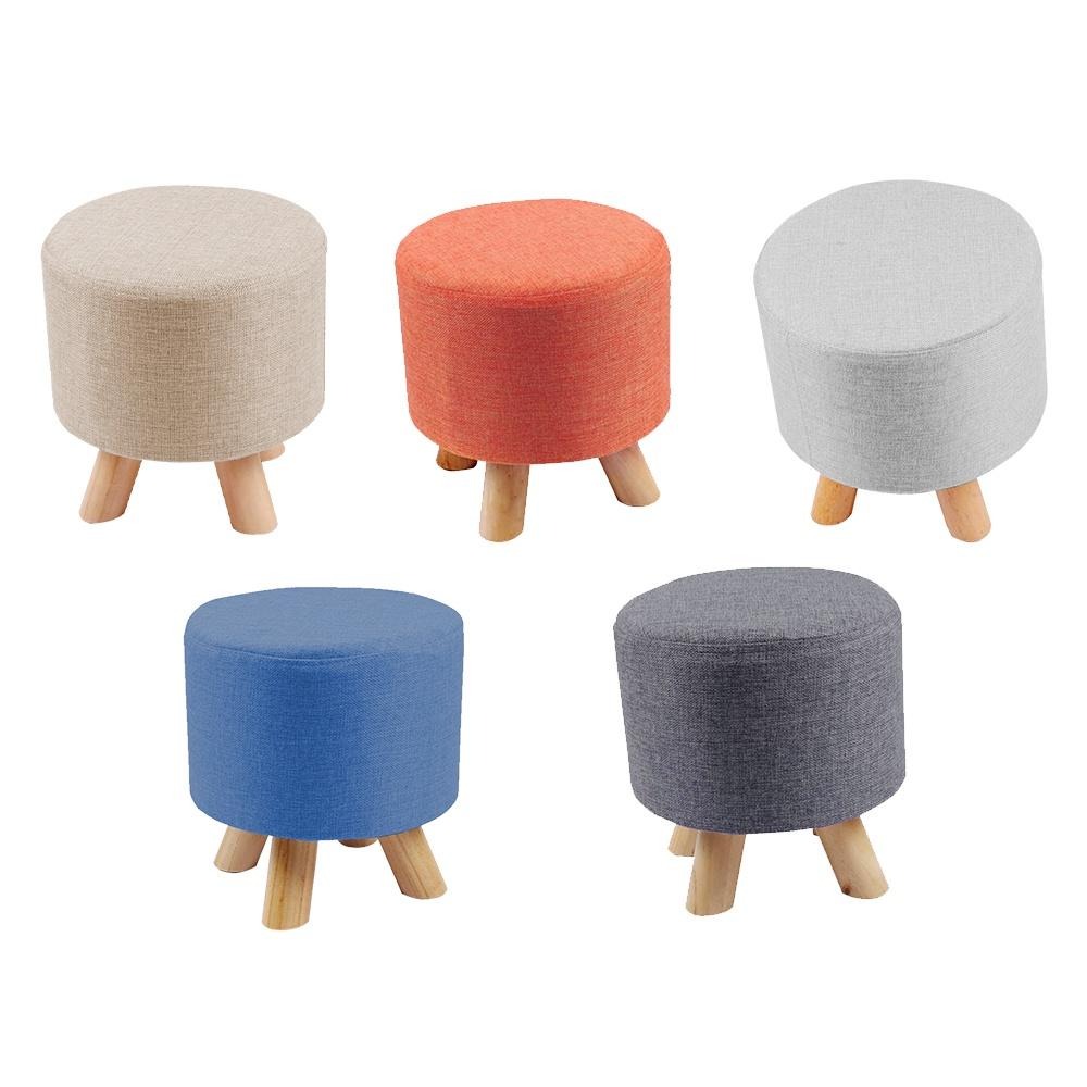 【VENCEDOR】 實木布藝小圓凳/休閒椅凳/沙發矮凳/小實木椅/小圓凳/椅子/ 超取限一件 現貨 滿499免運-細節圖2