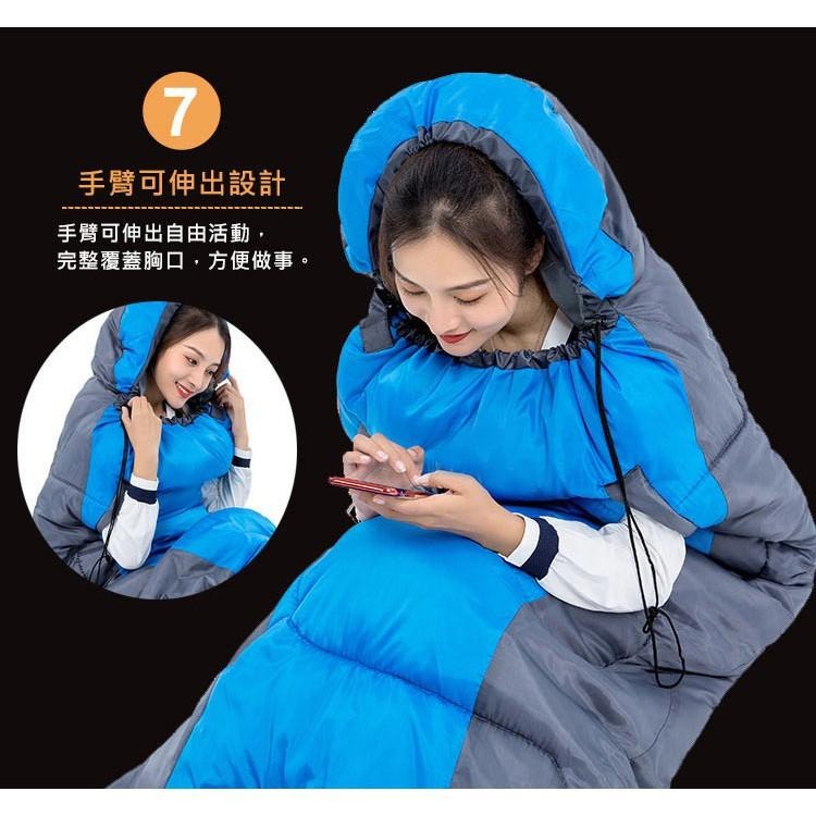 【VENCEDOR】 露營登山 旅行睡袋 可伸手加厚睡袋 超輕睡袋 信封式帶帽成人睡袋 睡袋 現貨 滿499免運-細節圖9