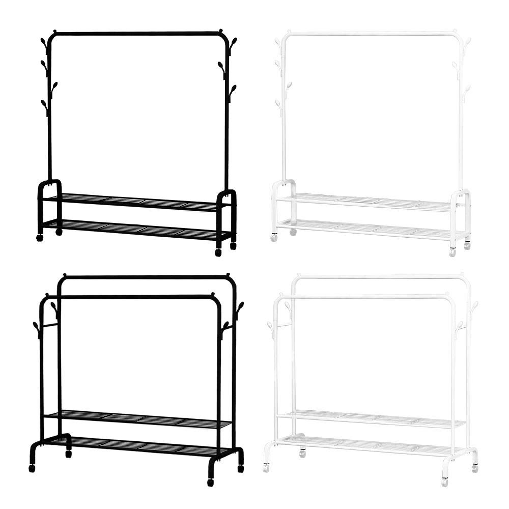 【VENCEDOR】 吊衣架 曬衣架 150cm寬 雙層落地掛衣置物架-附輪 衣帽架 簡易晾衣架 現貨 滿499免運-細節圖2