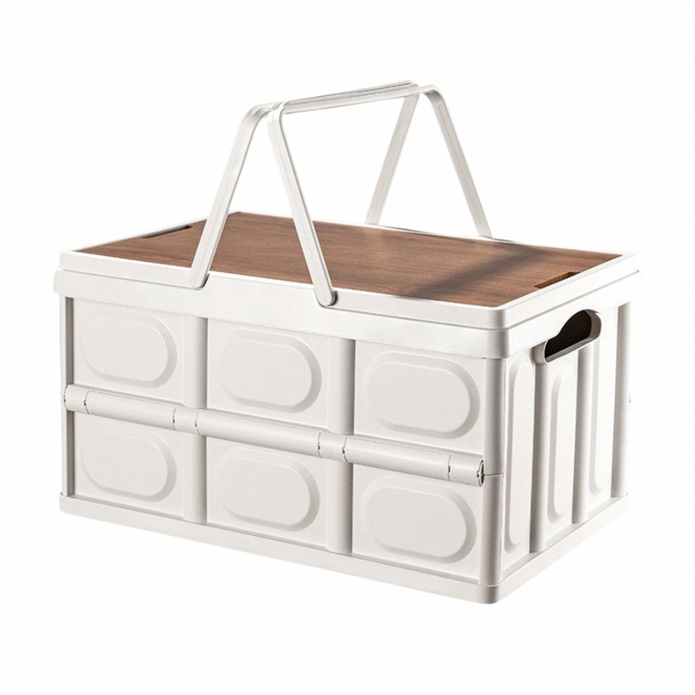 【VENCEDOR】 手提折疉收納箱 收納盒 衣物收納箱 木蓋摺疊營野餐籃 折疊戶外 露營箱 現貨 滿499免運-規格圖8