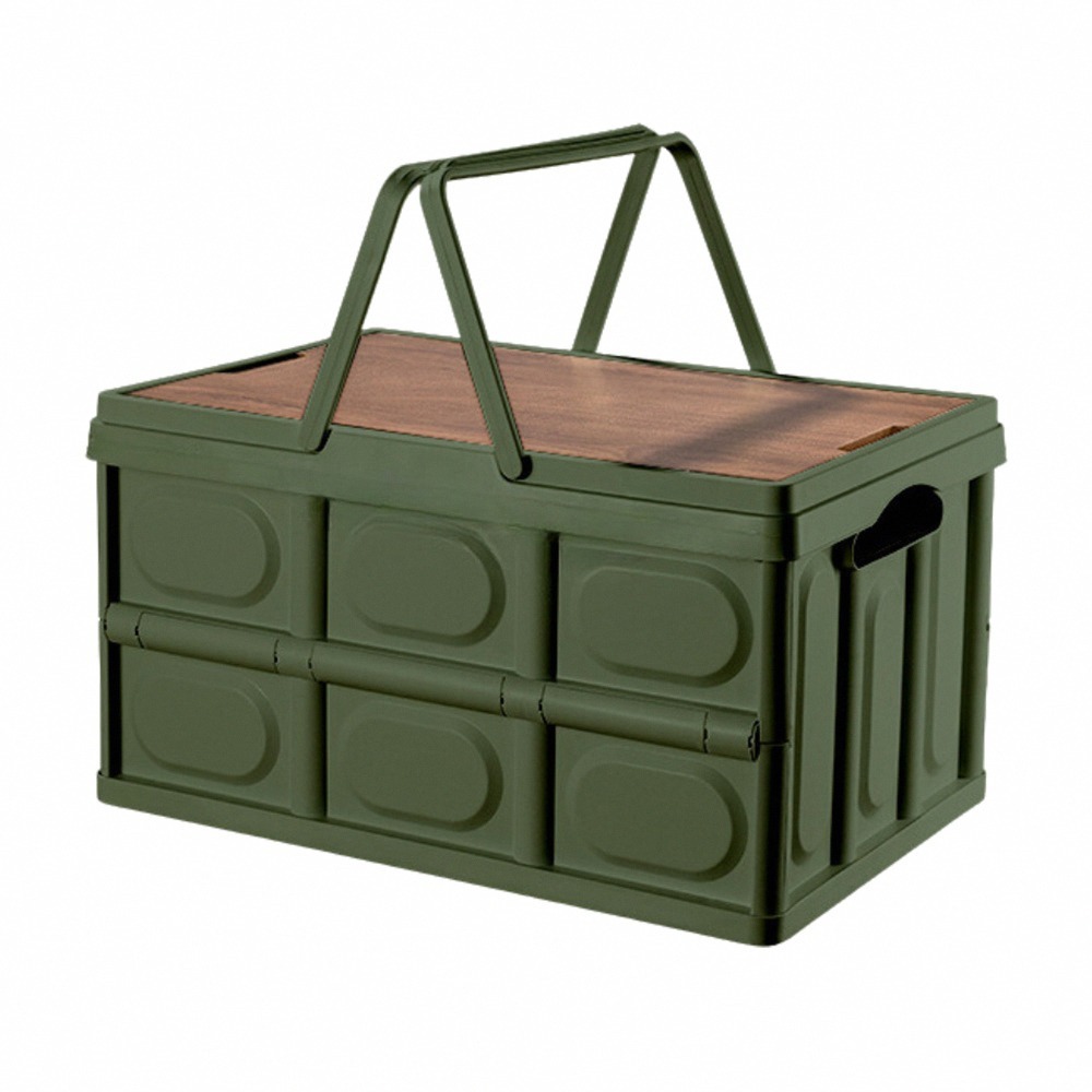 木蓋手提收納箱(大)-綠