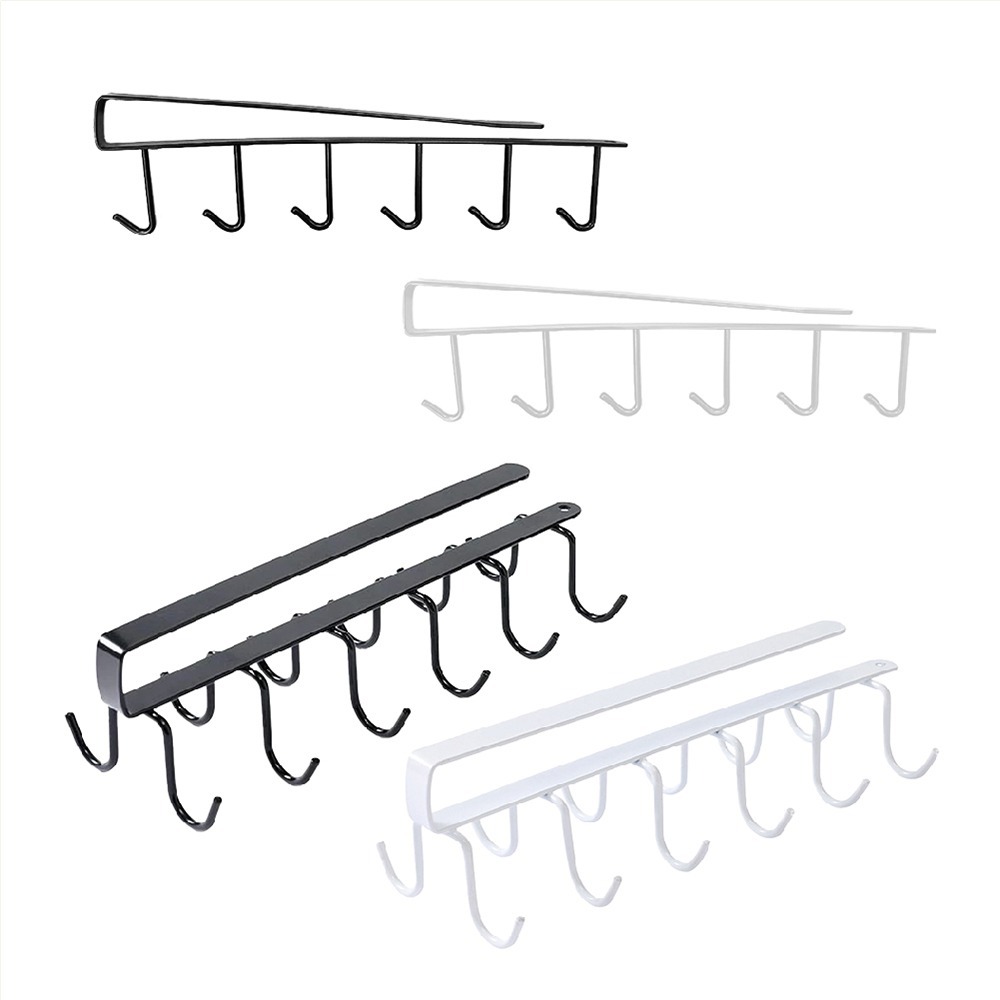 【VENCEDOR】 六連排掛勾+附贈螺絲 隔板鐵藝插入掛鈎 層板壁掛式掛鈎 櫥櫃掛架 現貨 滿499免運-細節圖2