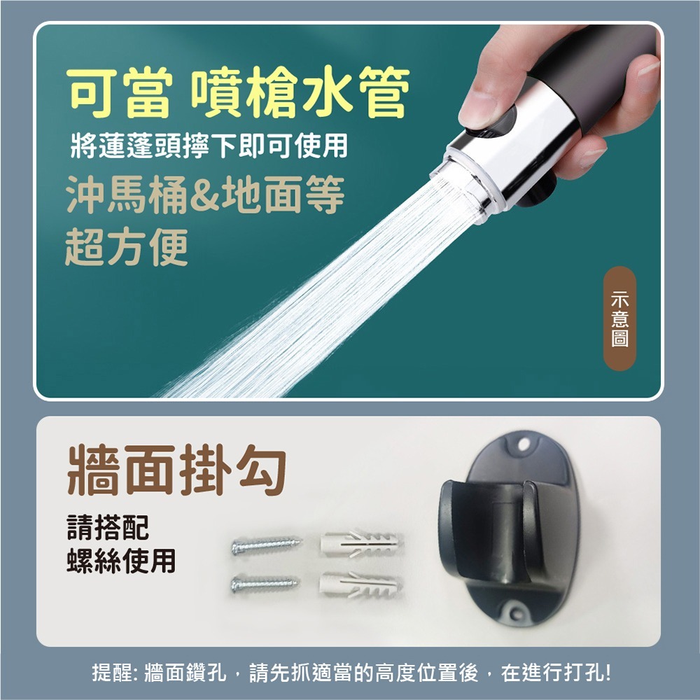 【VENCEDOR】 三段式水壓花灑 贈1.5M水管 增壓花灑 可過濾可調節蓮蓬頭高壓 現貨 滿499免運-細節圖8