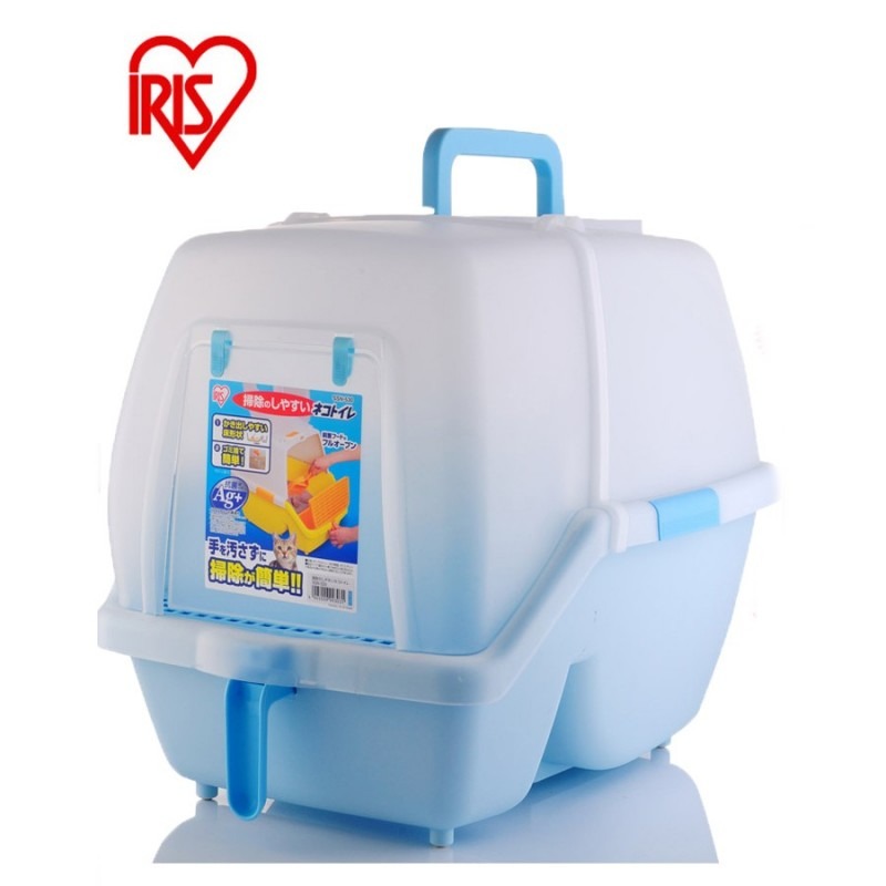 ▶限宅配◀【日本IRIS】除臭加強版全罩式單層貓便盆 IR-SSN-530 (藍色)-細節圖5