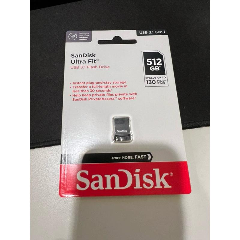 岡山可面交 超短隨身碟 sanDisk CZ430 512G USB 3.1 Ultra Fit 讀取130M-細節圖3