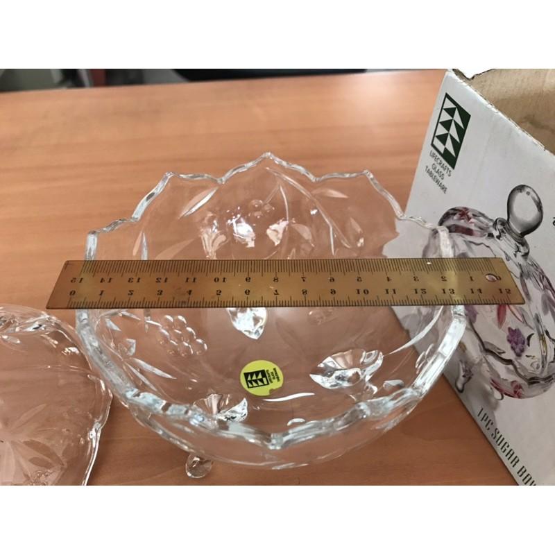 岡山可面交全新碗盤水晶玻璃 lifecrafts 511-1W. 聚寶盆糖果盆玻璃透明玻璃雕花玻璃-細節圖3