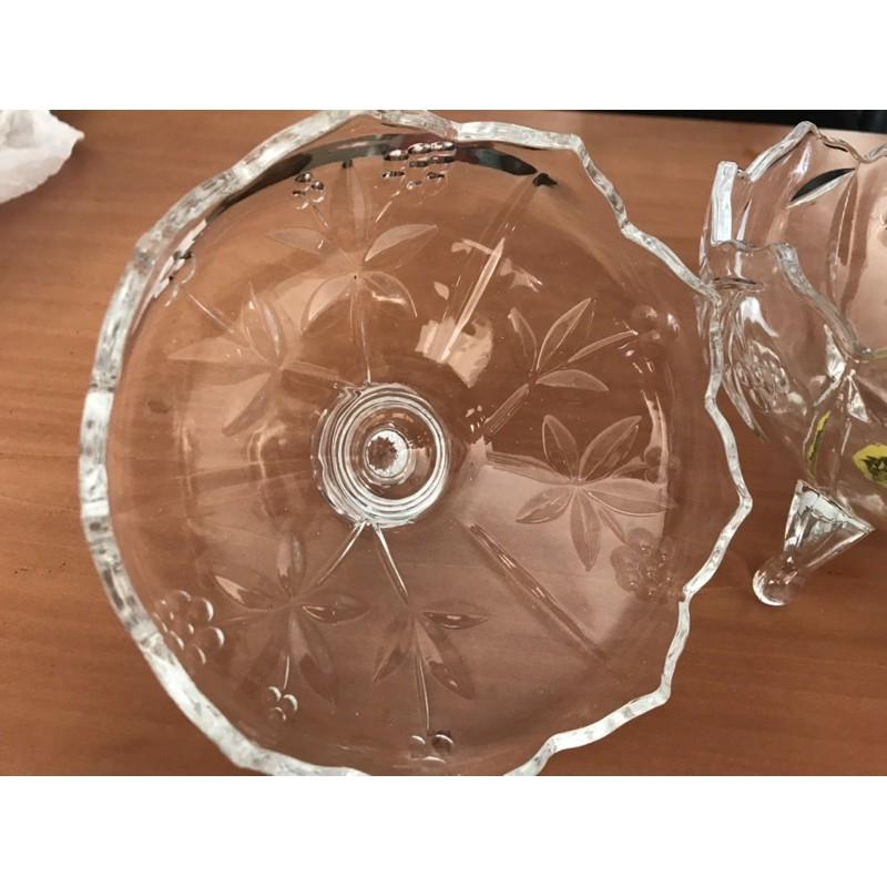 岡山可面交全新碗盤水晶玻璃 lifecrafts 511-1W. 聚寶盆糖果盆玻璃透明玻璃雕花玻璃-細節圖4