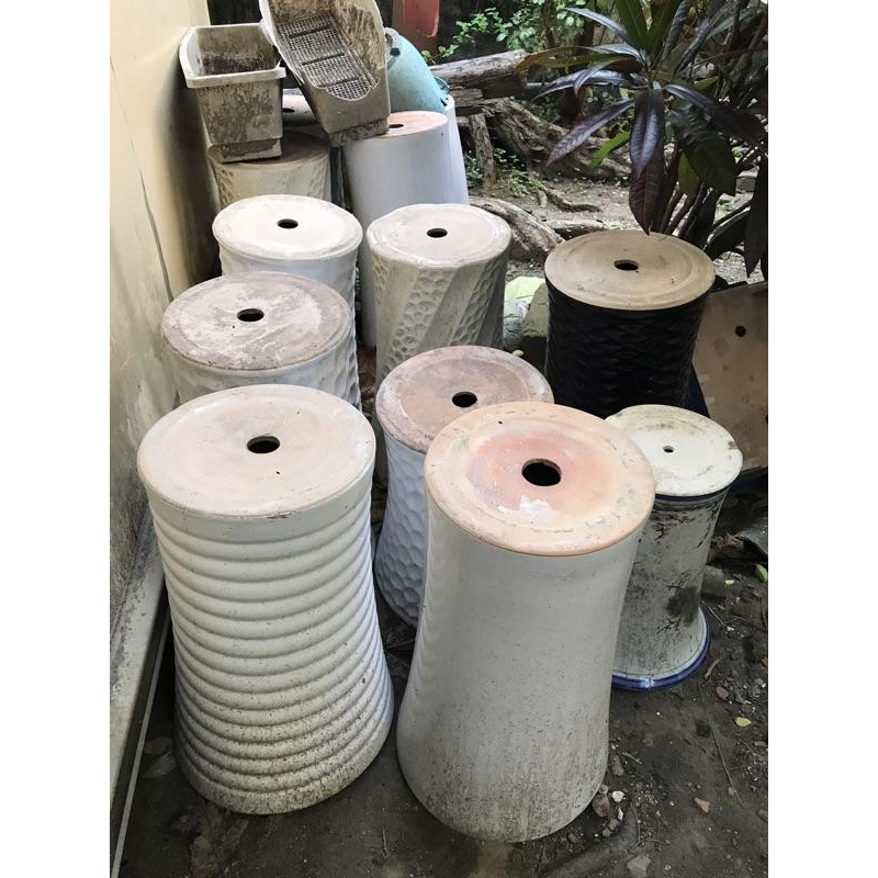 岡山可面交 擺飾用 擺設用 喪禮用 多用途 大型空花盆$200只能面交 高花瓶 高花盆-細節圖2
