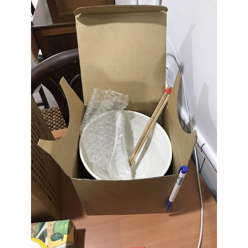 岡山可面交陶瓷碗公附湯匙筷子 漢神來店禮 吃飯網工泡麵碗公沒有蓋子-細節圖4