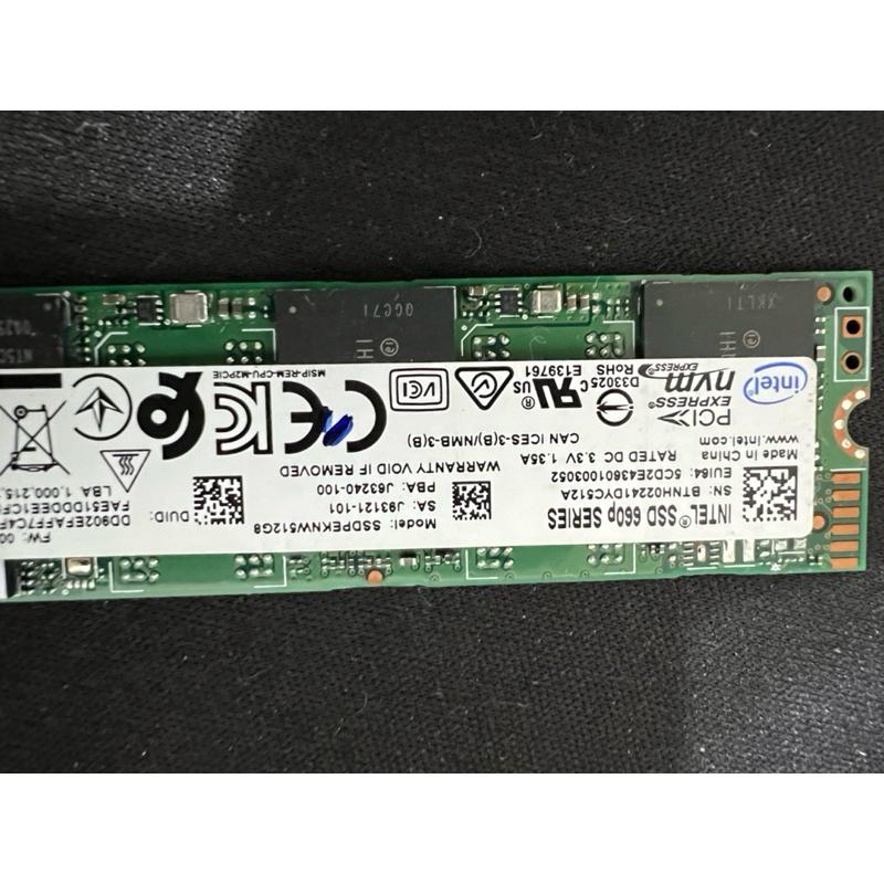 岡山 二手 Intel 660P 512GB M.2 2280 PCIE SSD 固態硬碟 非256 1T-細節圖2