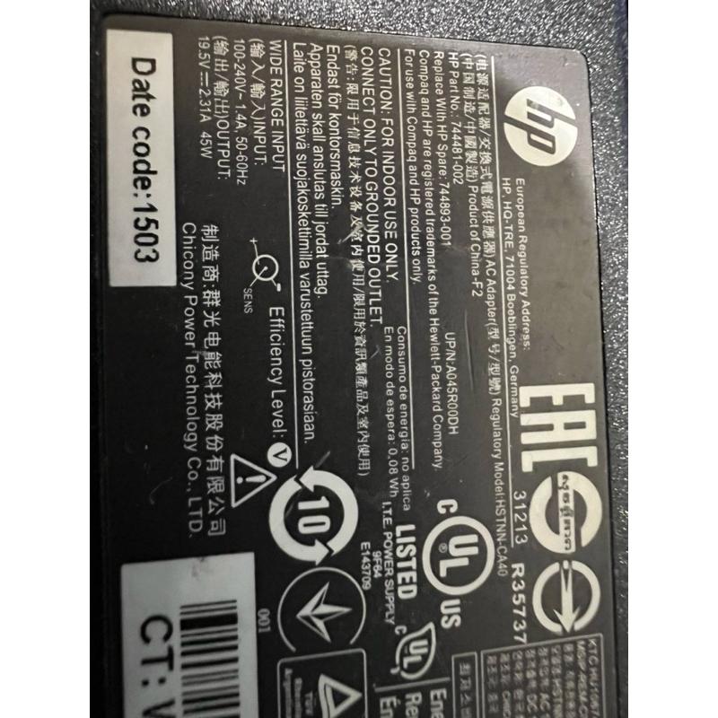 岡山 二手原廠 hp 45W 變壓器 744481-002 大針 820 A045R00DH ADP-45WDB-細節圖5