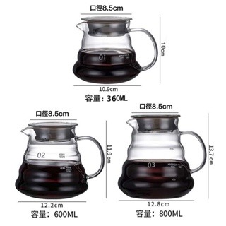 【台灣出貨】雲朵咖啡壺 玻璃咖啡壺 雲朵壺 咖啡壺 手沖壺 掛耳手沖壺 咖啡下接壺 咖啡手沖壺-細節圖8