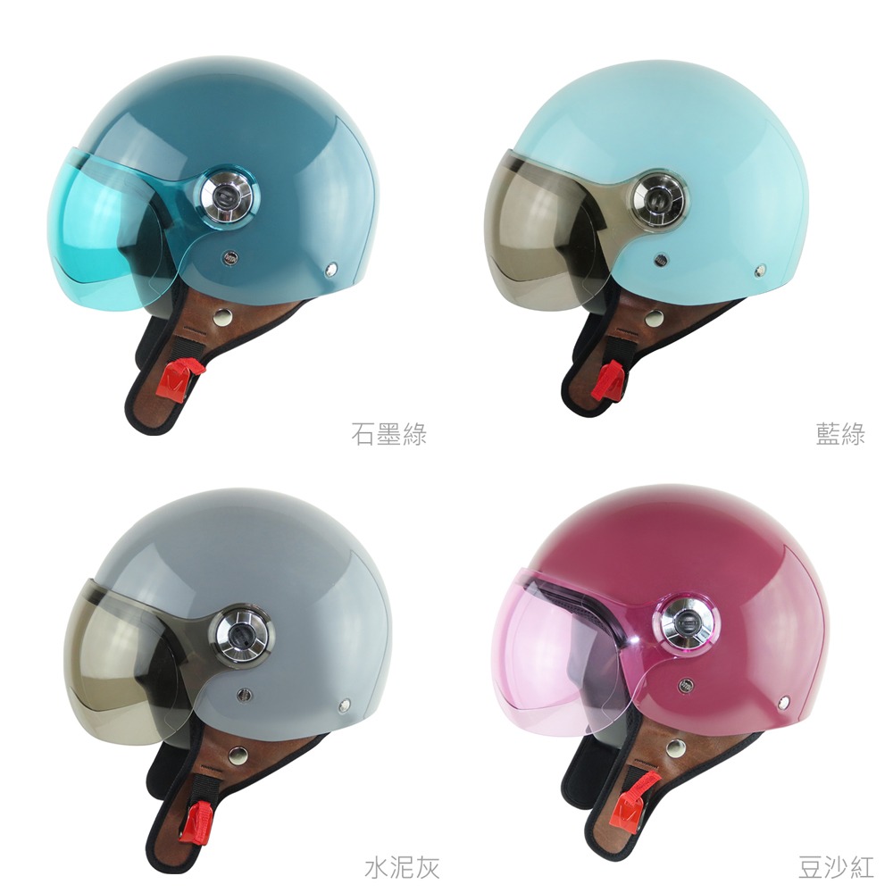 【JC VESPA】ninja 素色飛行帽(K-808) 獨創散熱溝槽/UV400 W鏡片/內襯可拆 復古帽 半罩安全帽-細節圖3