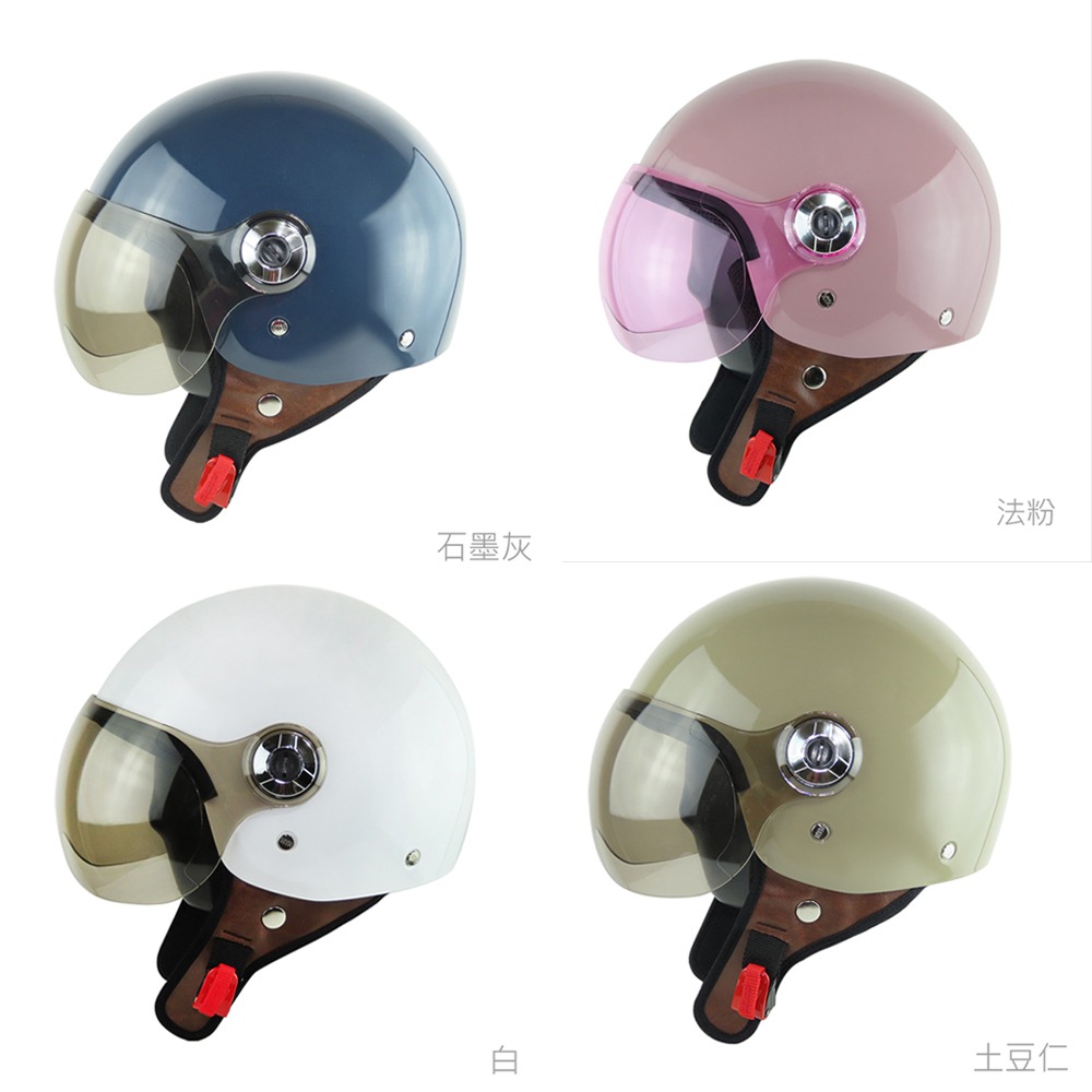 【JC VESPA】ninja 素色飛行帽(K-808) 獨創散熱溝槽/UV400 W鏡片/內襯可拆 復古帽 半罩安全帽-細節圖4