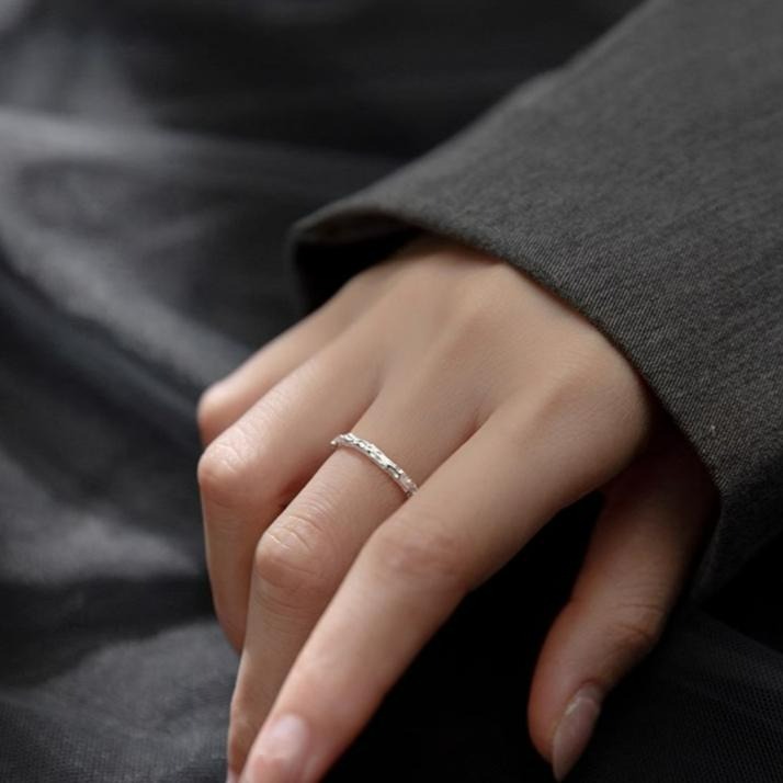 Moonlight 現貨🌙樹枝紋理開口戒．S925純銀．日常不敗款 #C002-細節圖4