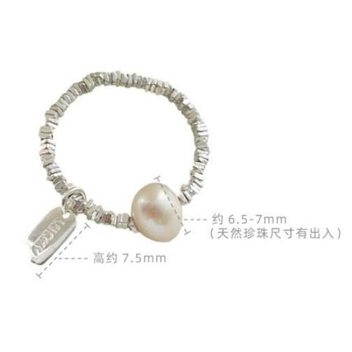 Moonlight 現貨🌙天然珍珠碎銀戒．S925純銀．氣質小眾款 #C006-細節圖8