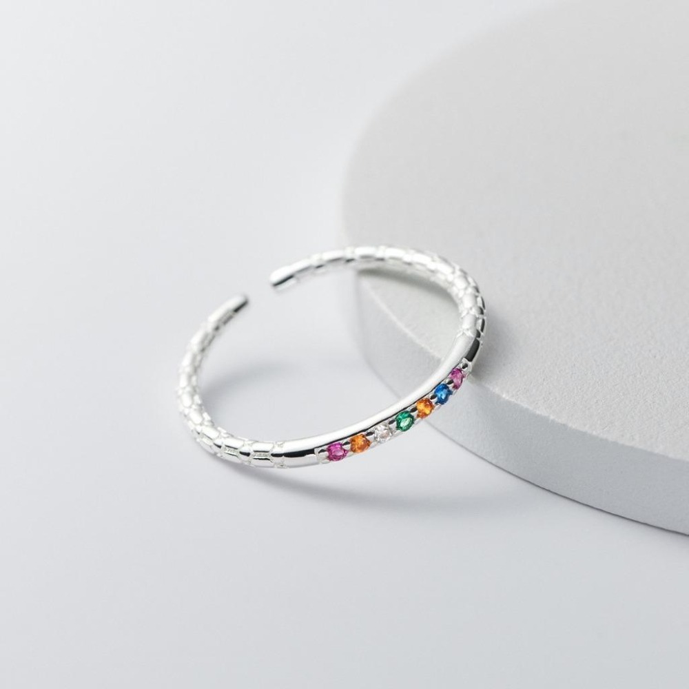 Moonlight 現貨🌙樹枝紋理開口戒．S925純銀．繽紛小眾款 #C005-細節圖2