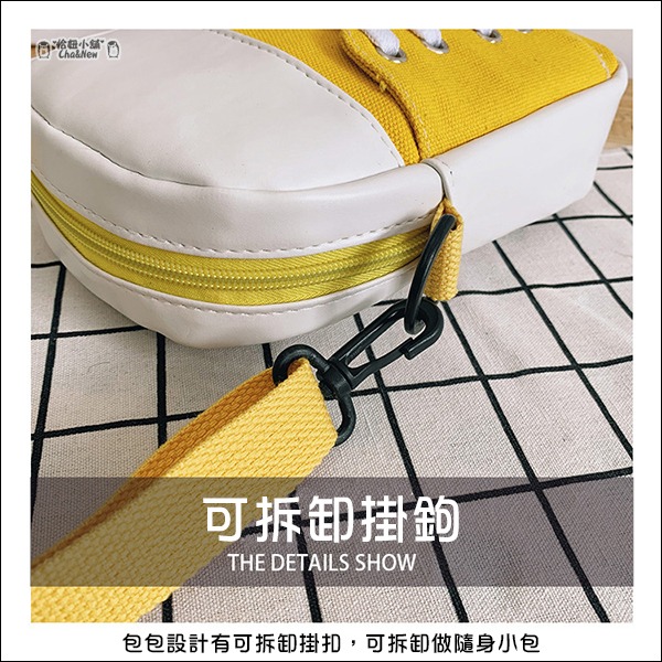 帆布鞋斜背包 單肩包 側背包 斜肩包 肩背包 側背包 帆布包 鞋子造型包 休閒包-細節圖6