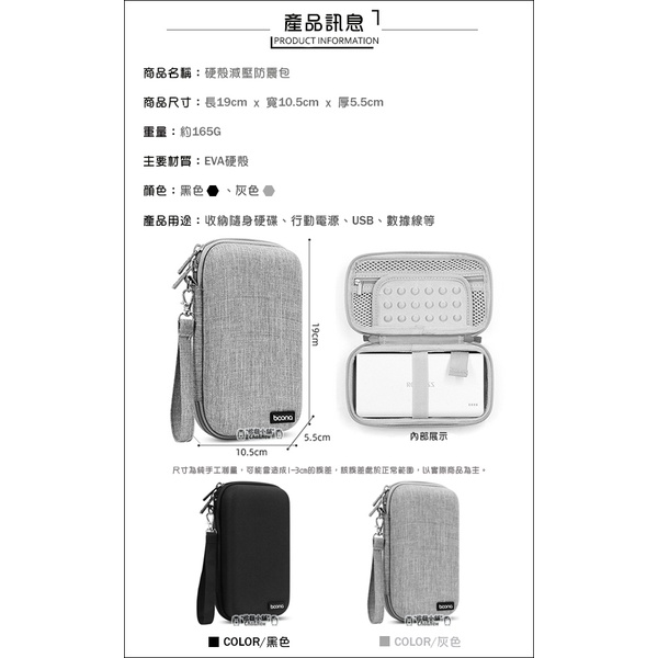 硬殼減壓防震包 EVA 耐壓 3C配件收納 收納包 防潑水 數據線 充電線 耳機 收納保護 隨身碟 行動電源-細節圖2