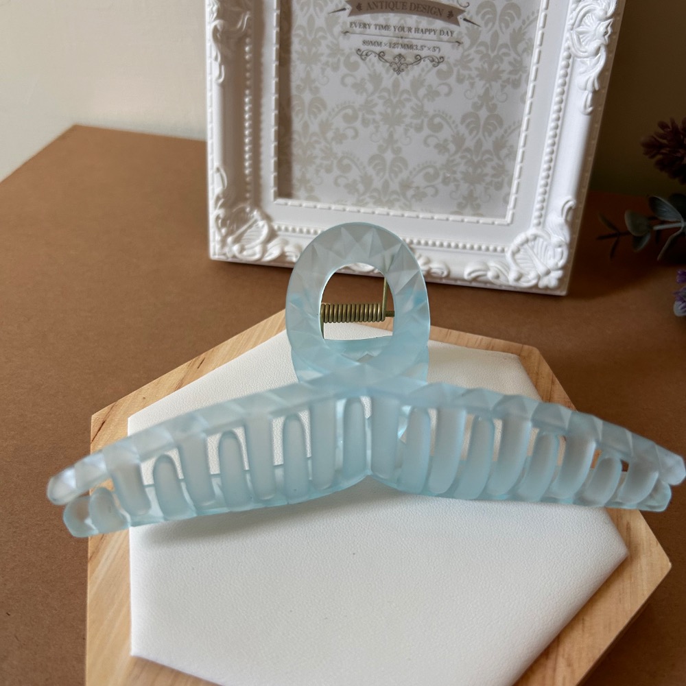 透明磨砂格菱紋抓夾 鯊魚夾 髮夾-規格圖8