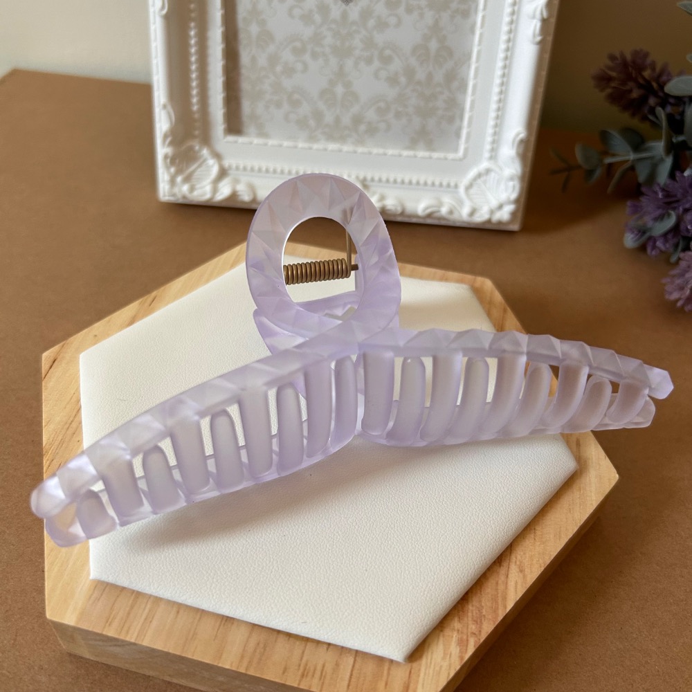 透明磨砂格菱紋抓夾 鯊魚夾 髮夾-規格圖8