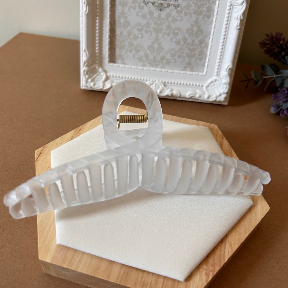 透明磨砂格菱紋抓夾 鯊魚夾 髮夾-規格圖8