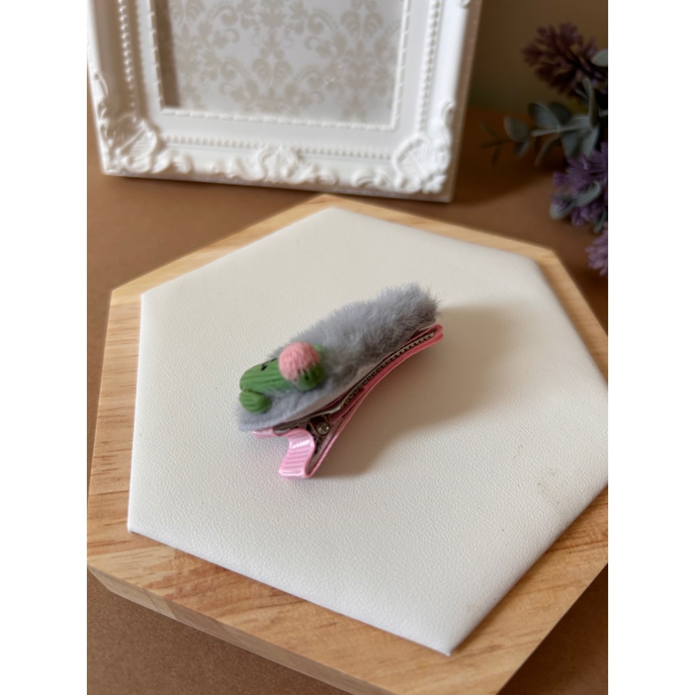 仙人掌毛茸茸壓夾 髮夾-細節圖2