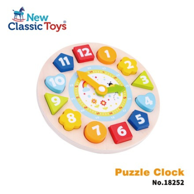 【荷蘭 New Classic Toys】寶寶形狀學習時鐘拼圖-18252