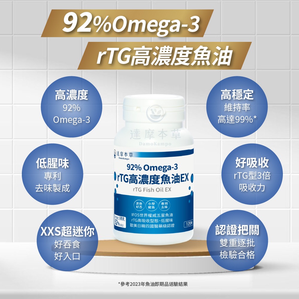 【達摩本草】92% Omega-3 rTG高濃度魚油EX-細節圖7