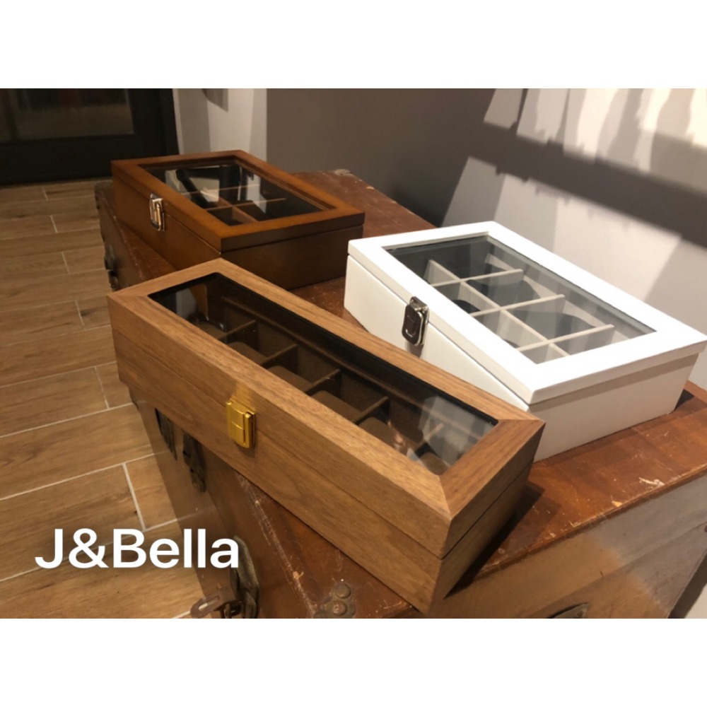 J&Bella 木質6格錶盒 手錶盒 收藏盒 收納盒 展示盒 儲物盒-細節圖4