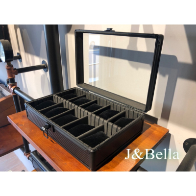 J&amp;Bella大錶徑鋁合金10格錶盒 手錶盒 收納盒 收藏盒 展示盒