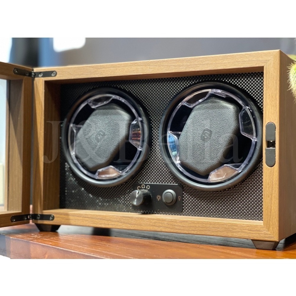 直立式木質2錶位自動上鍊錶盒 手錶盒-細節圖3