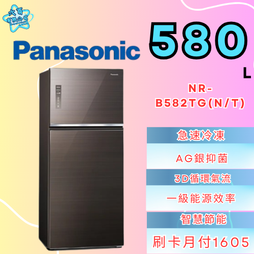 六百有限公司600哥 國際冰箱NR-B582TG(N/T) 冰箱刷卡.無卡分期 家用冰箱 全新冰箱-細節圖2