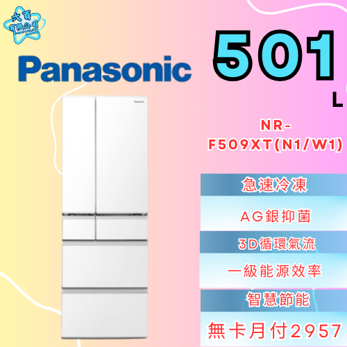 六百有限公司600哥 國際冰箱NR-F509XT(N1/W1) 冰箱刷卡.無卡分期 家用冰箱 全新冰箱-細節圖2