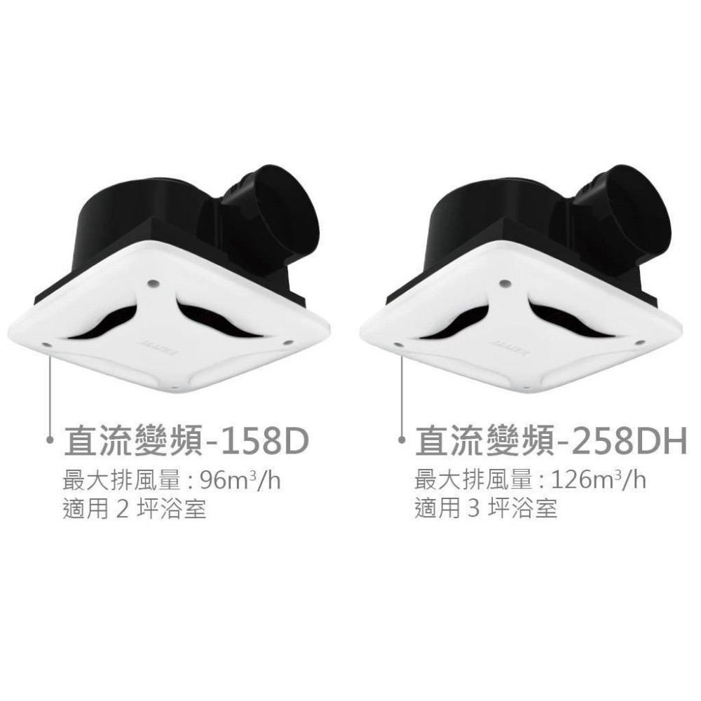 ☆TY水電材料☆ ALASKA 阿拉斯加 無聲換氣扇 浴室抽風機 直流變頻 158D 258DHA(無安裝)(附發票)-細節圖9