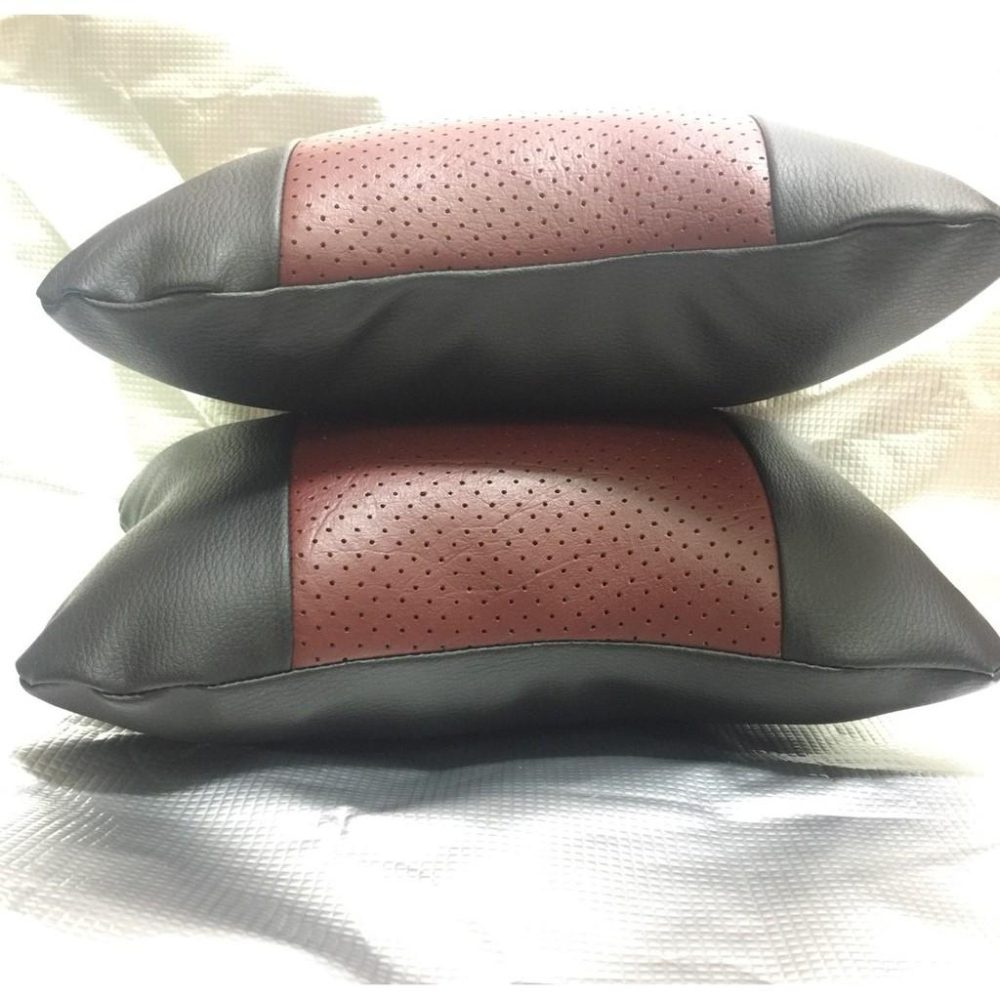 2入 透氣 汽車座椅頸枕 台灣製枕芯 骨頭枕 護頸 汽車頭枕 護頸枕 車用枕頭 靠枕 靠腰 緩解疲勞 枕頭 酒紅 酷炫黑-細節圖3