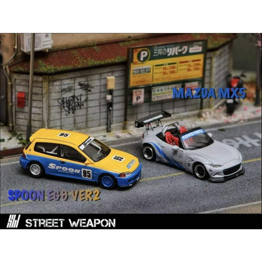 SW 1:64 Spoon EG6 Rocket Bunny MX5 模型 本田喜美K6 馬自達 Mazda MX-5-細節圖7