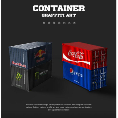 TimeBox 1:64 20尺貨櫃 全合金模型 塗鴉彩繪貨櫃 集裝箱 container F1賽車模型布景背景道具