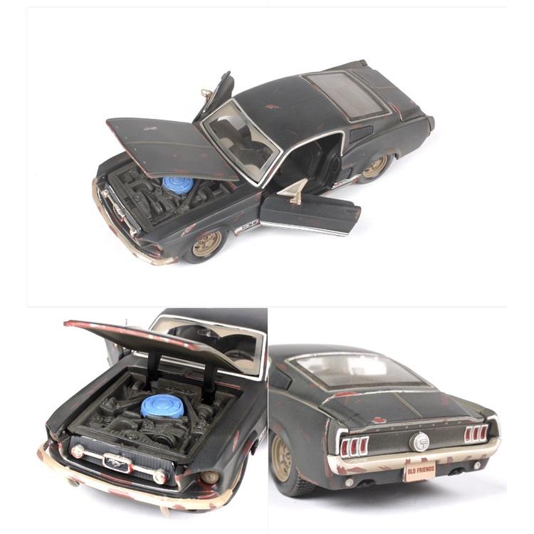 復古做舊版野馬 1967老野馬 1:24模型 MUSTANG GT 1/24模型車-細節圖5