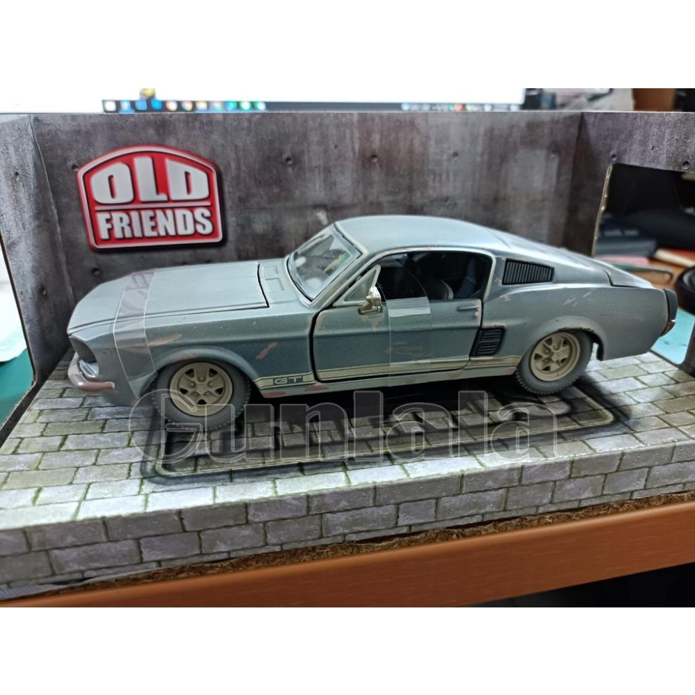 復古做舊版野馬 1967老野馬 1:24模型 MUSTANG GT 1/24模型車-細節圖6