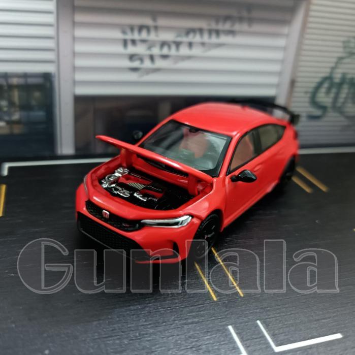 1:64 Honda Civic Type-R FL5 模型車 紅標本田鋼砲 引擎蓋可開 拓意 Mugen 本田最速前驅-細節圖2