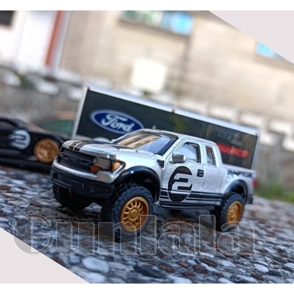 皮卡改裝拖車 運輸車套裝 1:64模型 F150 SVT 福特野馬 雪佛蘭Camaro 道奇Magnum F-150-細節圖3