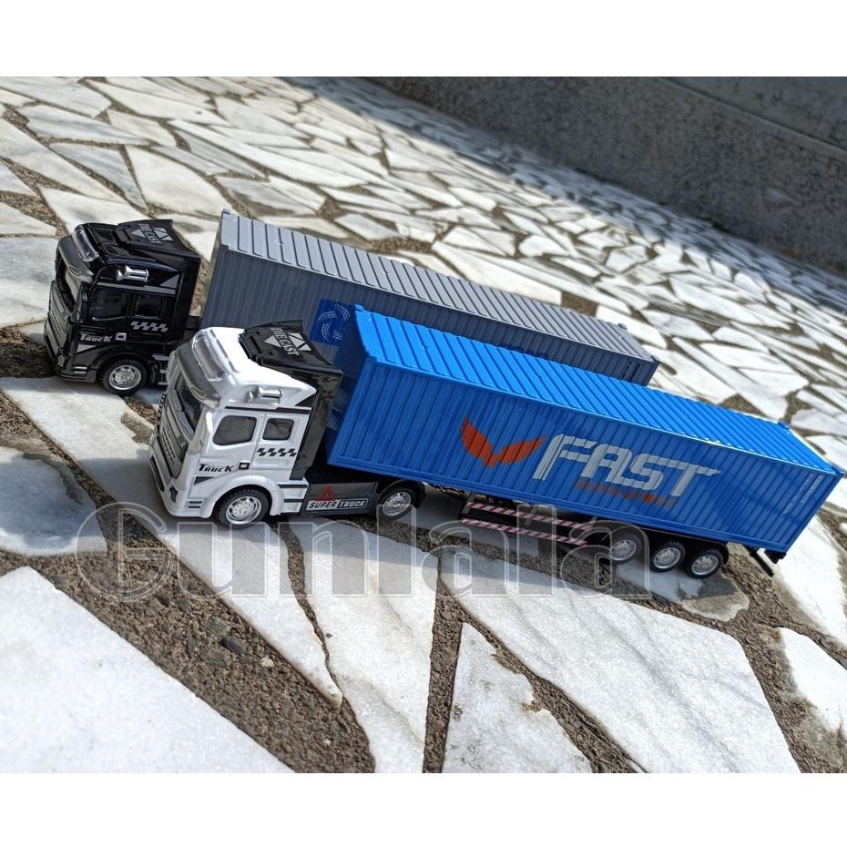 貨櫃車模型40呎貨櫃卡車頭1:50 大貨櫃車拖車頭模型貨櫃車Truck Model